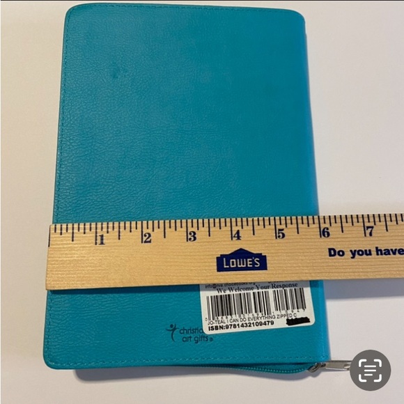 Classic Lux-Leather Journal with Zipper Closure in Turquoise NWT - Picture 7 of 10